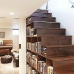 Escalera de madera estantería